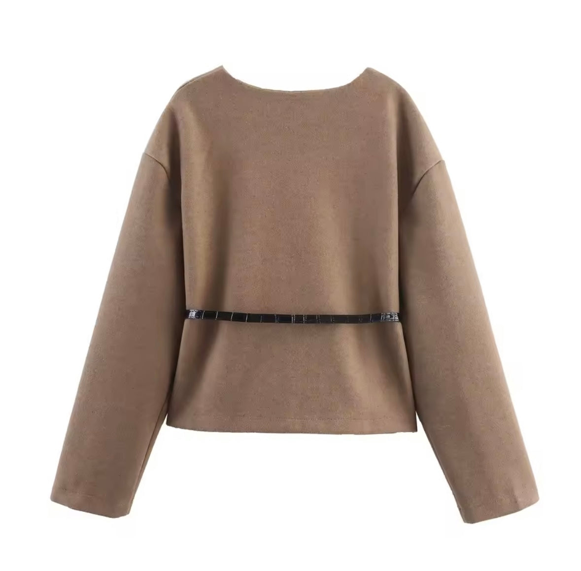 Damen - Blazer mit Gürtel in Braun