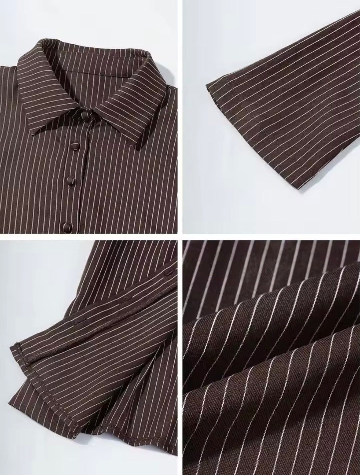 Damen Streifenhemd mit V-Ausschnitt