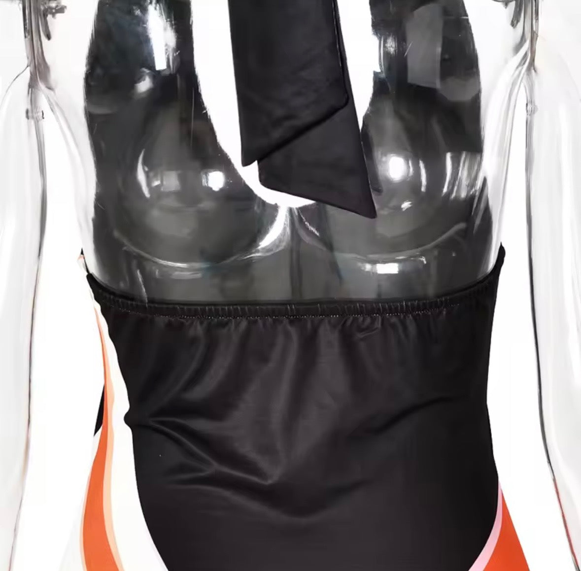 Damen Maxikleid mit Halterneck und Wellenmuster