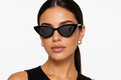 Damen Cat-Eye Sonnenbrille Transparent Braun – Elegantes Retro-Design