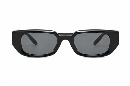 Damen Oversize Sonnenbrille Schwarz – Rechteckig mit braunen Gläsern