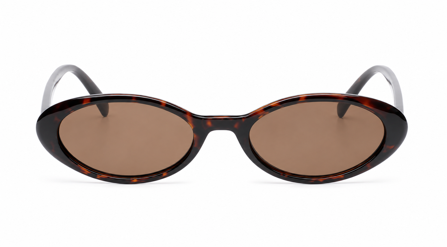 Damen Ovale Sonnenbrille Havanna – Retro-Design mit braunen Gläsern