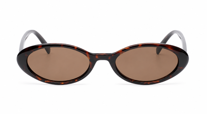 Damen Ovale Sonnenbrille Havanna – Retro-Design mit braunen Gläsern