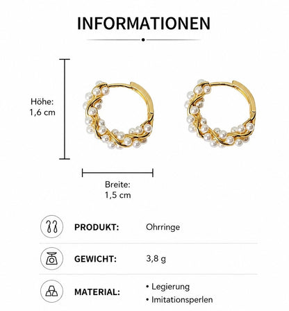 Goldene Perlen-Creolen – Elegante vergoldete Hoop Ohrringe