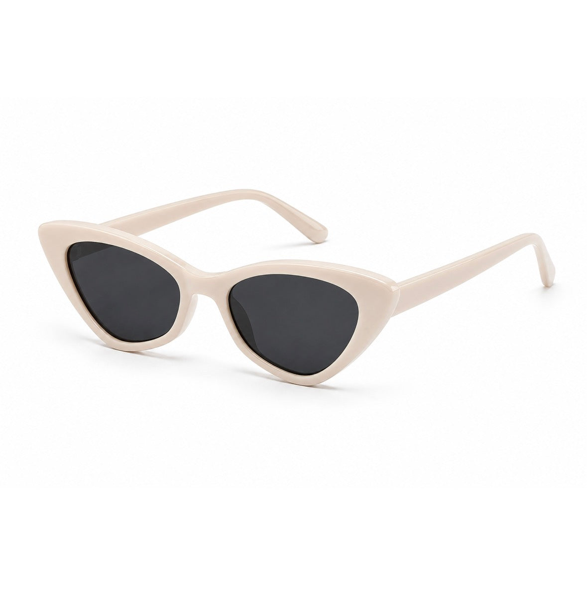 Damen Cat-Eye Sonnenbrille Creme – Elegantes Retro-Design