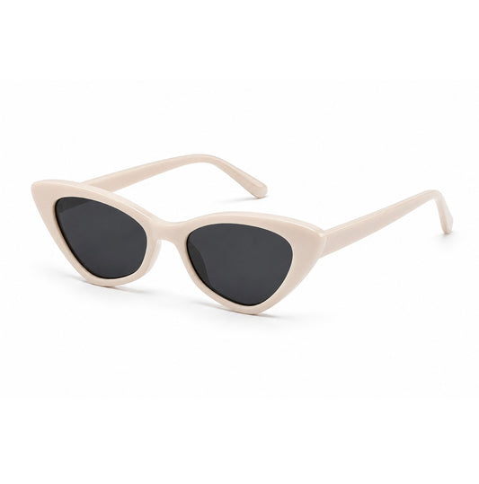 Damen Cat-Eye Sonnenbrille Creme – Elegantes Retro-Design