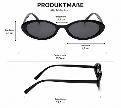 Damen Ovale Sonnenbrille Havanna – Retro-Design mit braunen Gläsern