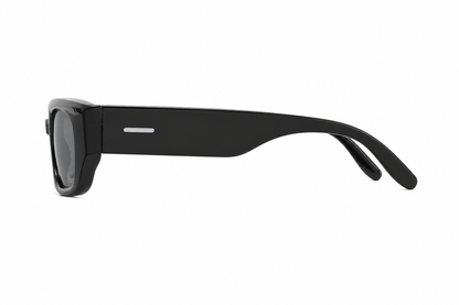 Damen Oversize Sonnenbrille Schwarz – Rechteckig mit braunen Gläsern