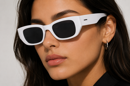 Damen Oversize Sonnenbrille Schwarz – Rechteckig mit braunen Gläsern