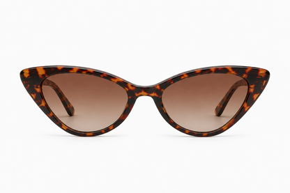 Damen Cat-Eye Sonnenbrille Transparent Braun – Elegantes Retro-Design