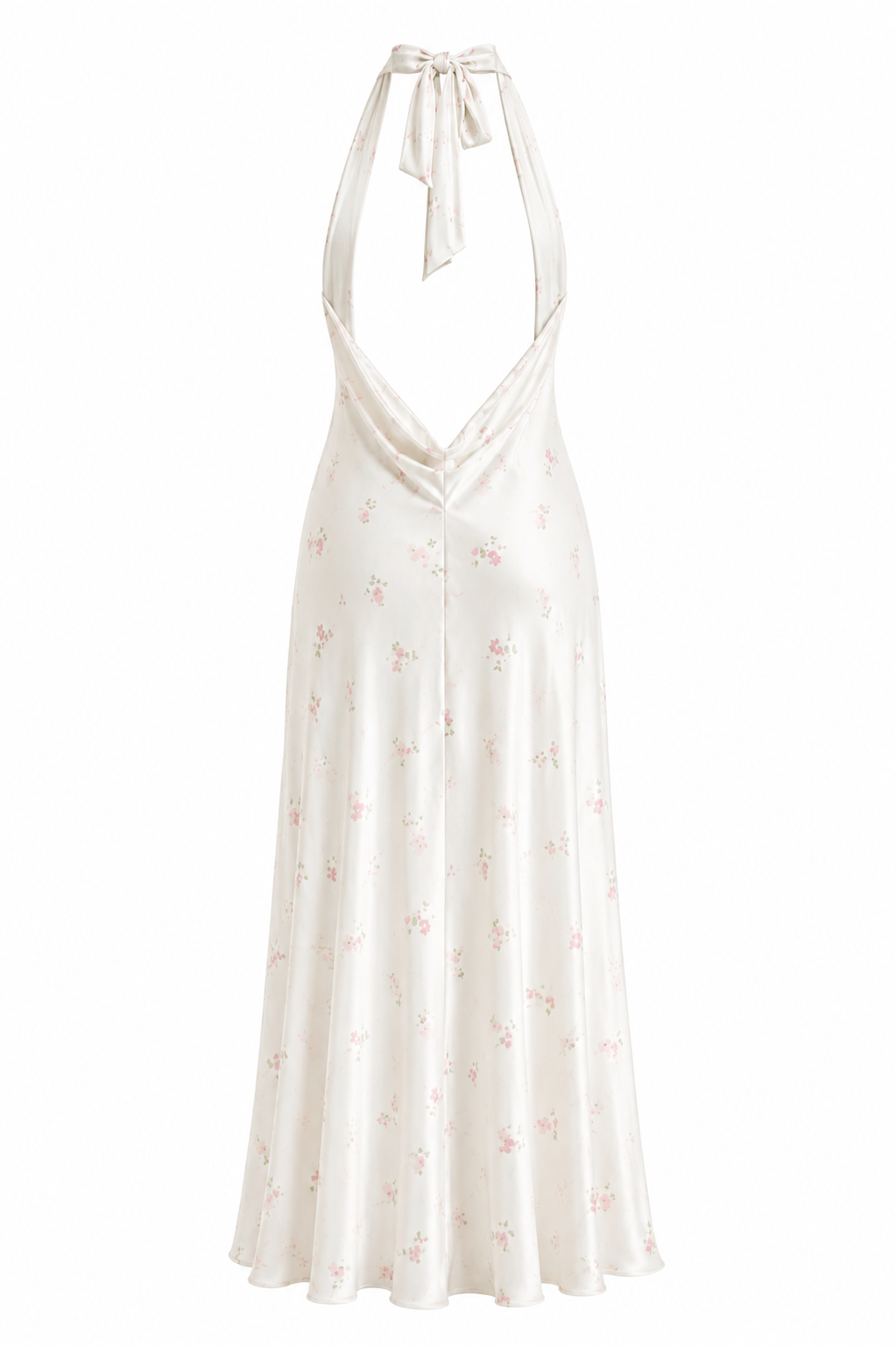 Weißes Maxikleid mit zartem Blumenprint