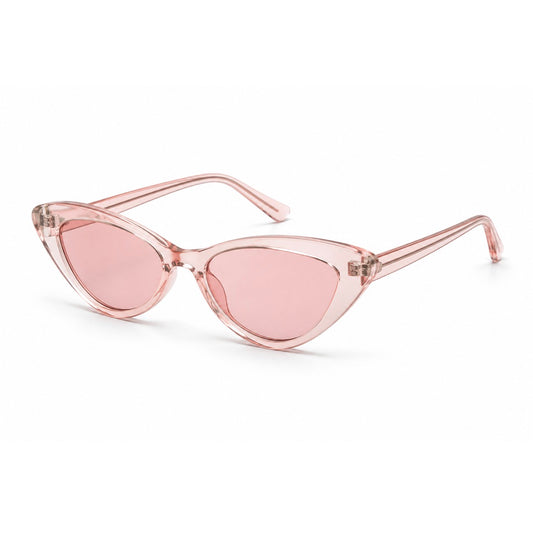 Damen Cat-Eye Sonnenbrille Transparent Rosa – Elegantes Retro-Design