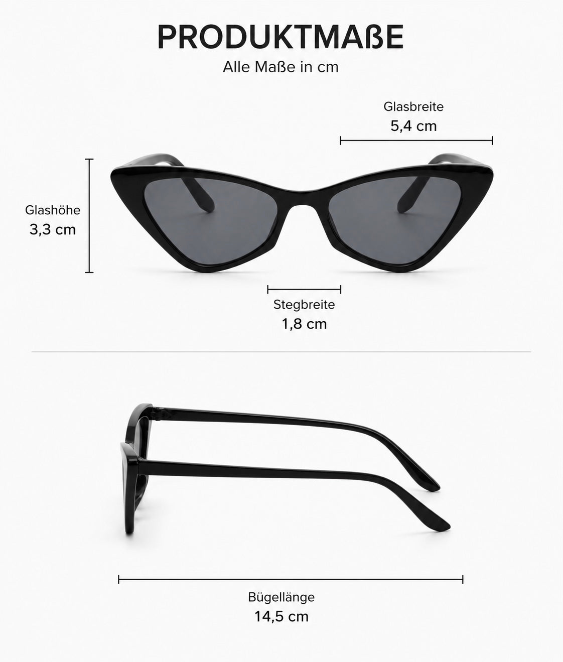 Damen Cat-Eye Sonnenbrille Transparent Braun – Elegantes Retro-Design