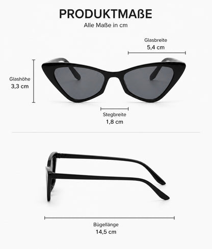 Damen Cat-Eye Sonnenbrille Transparent Braun – Elegantes Retro-Design