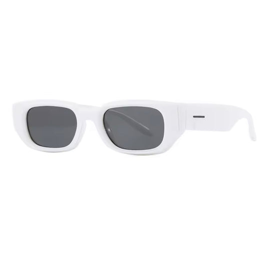 Damen Sonnenbrille Weiß – Rechteckige Oversize Statement-Brille