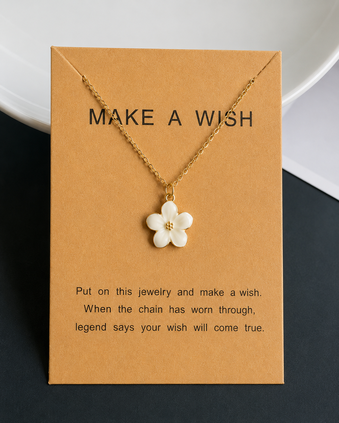 Blumen Halskette Gold – Rosa Blüten Anhänger | Elegante Damenkette
