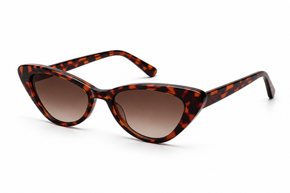 Damen Cat-Eye Sonnenbrille Transparent Braun – Elegantes Retro-Design