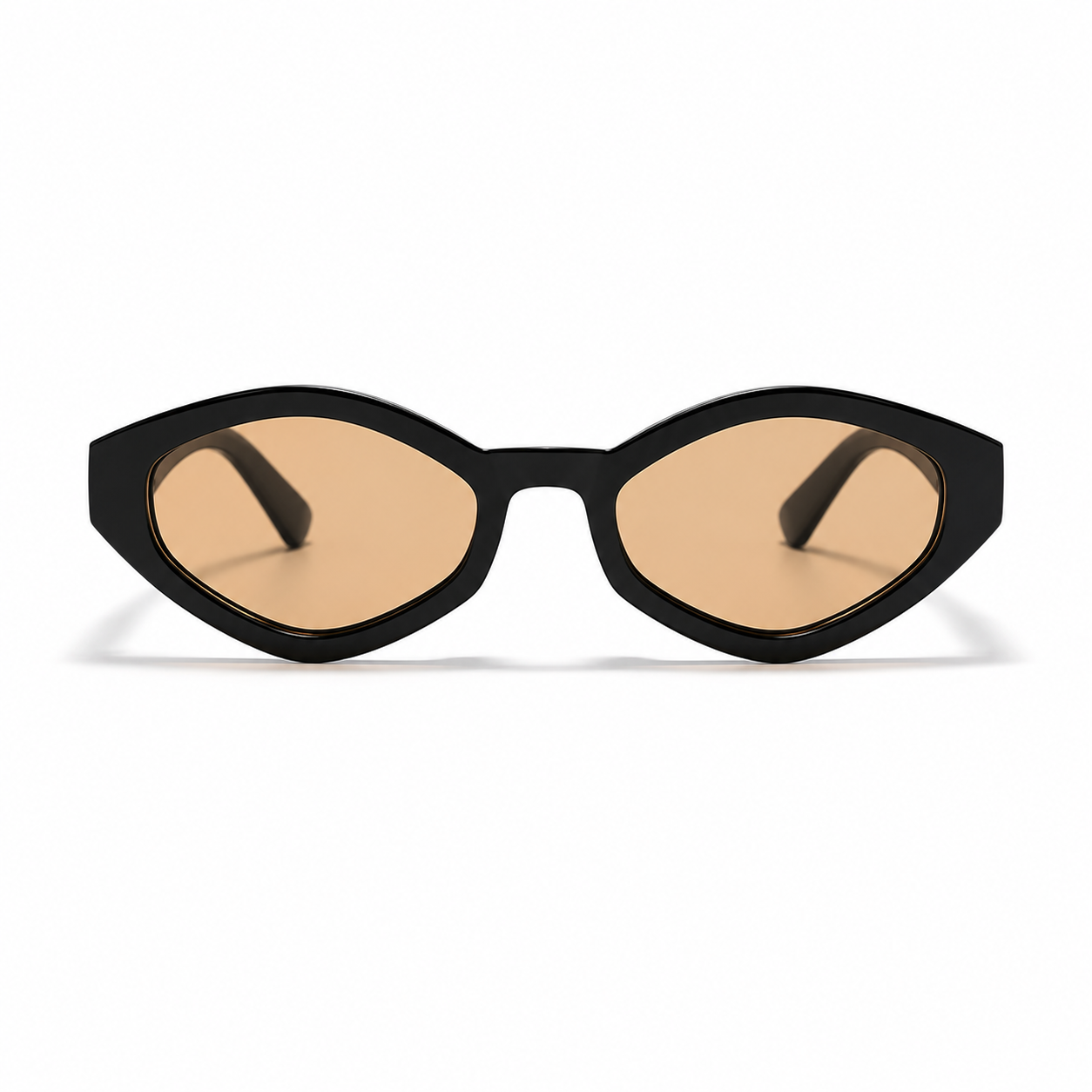 Damen Ovale Sonnenbrille Schwarz – Vintage-Design mit goldenen Details