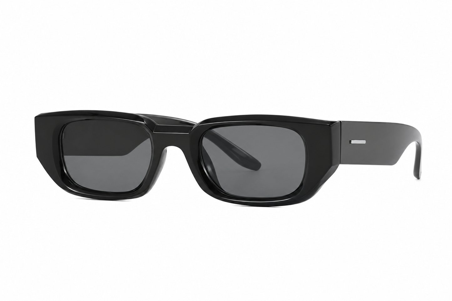 Damen Oversize Sonnenbrille Schwarz – Rechteckig mit braunen Gläsern
