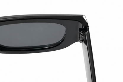 Damen Oversize Sonnenbrille Schwarz – Rechteckig mit braunen Gläsern