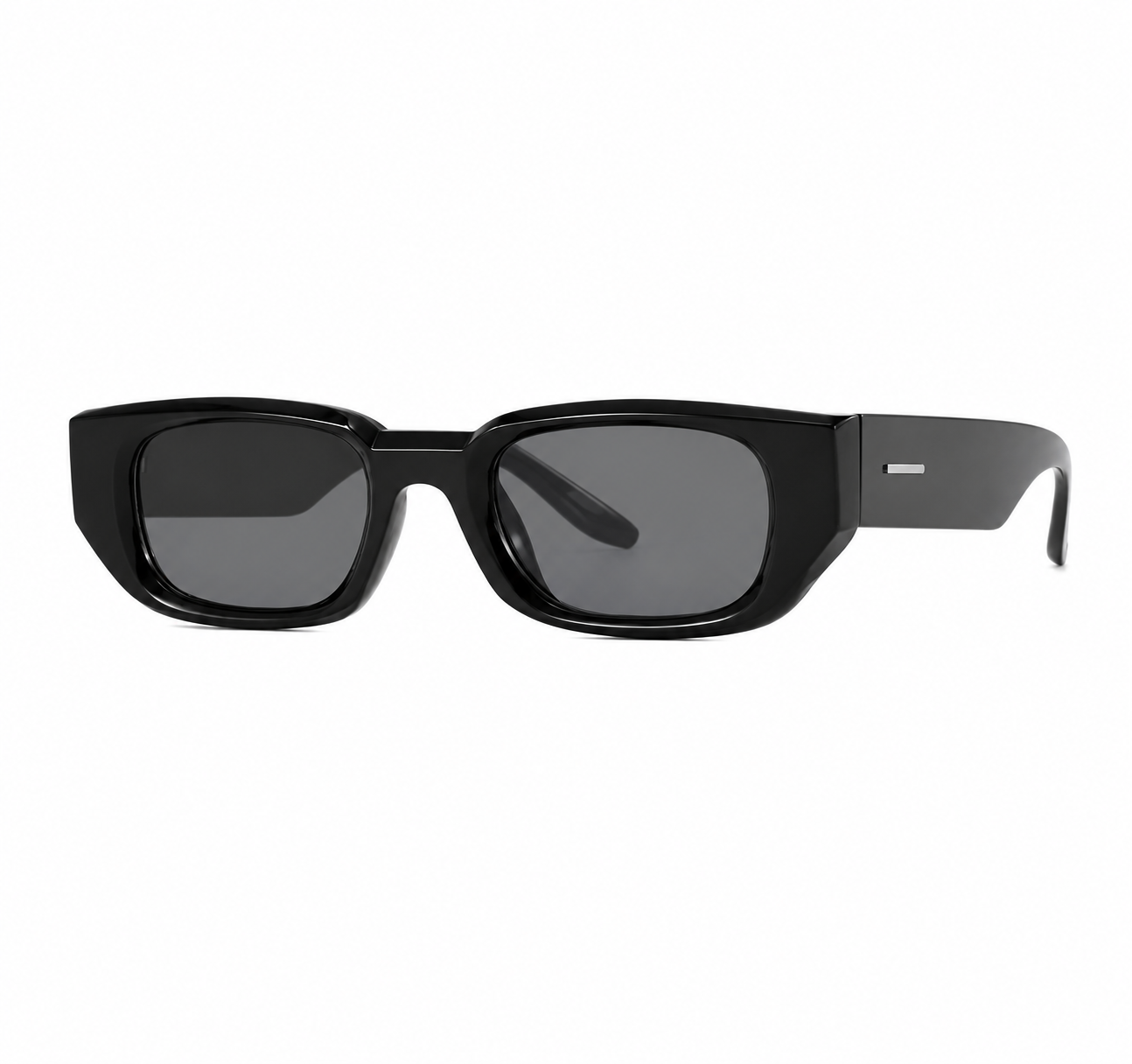 Damen Oversize Sonnenbrille – Rechteckig in Schwarz