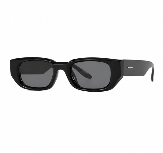 Damen Oversize Sonnenbrille – Rechteckig in Schwarz