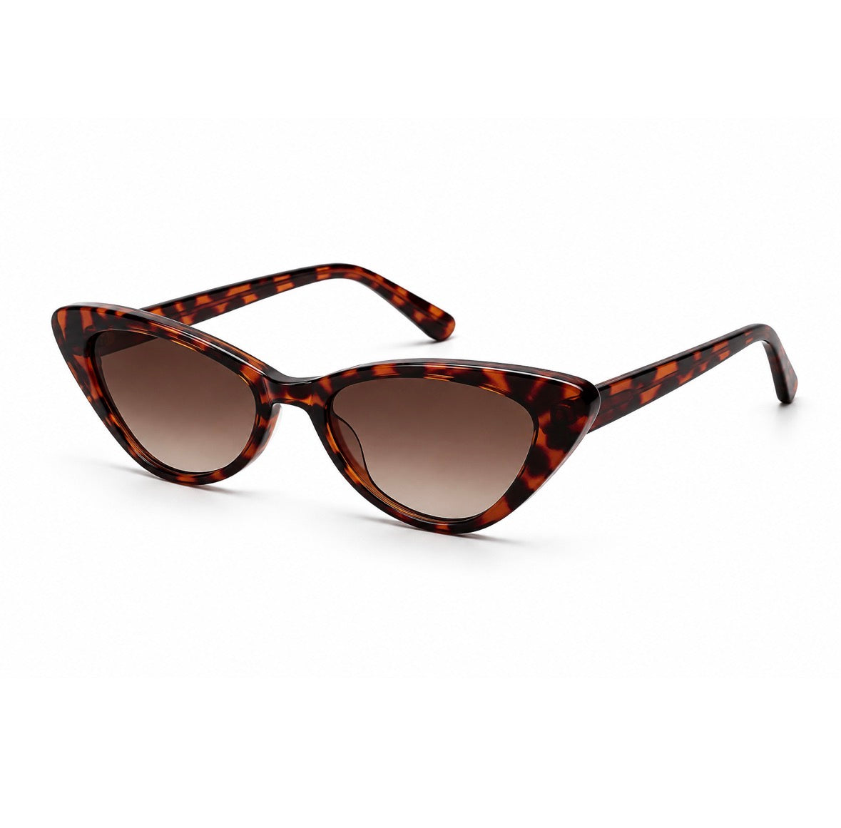 Damen Cat-Eye Sonnenbrille Transparent Braun – Elegantes Retro-Design