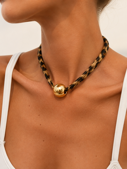 Seestern Choker mit Leo-Band – Goldene Boho Halskette