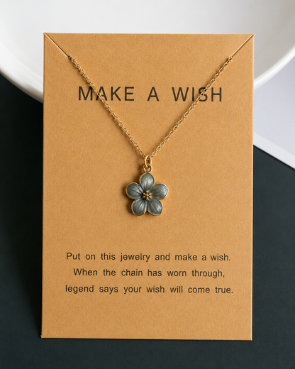 Blumen Halskette Gold – Rosa Blüten Anhänger | Elegante Damenkette