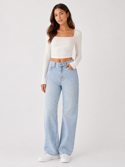 Light Blue Straight Jeans