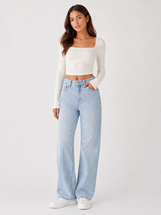Light Blue Straight Jeans
