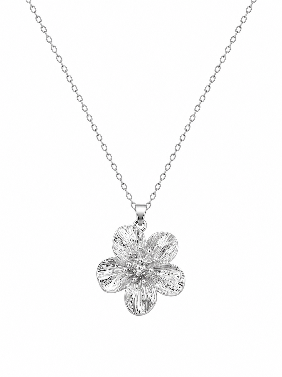 Goldene Damen Halskette mit Blumenanhänger – Floraler Schmuck