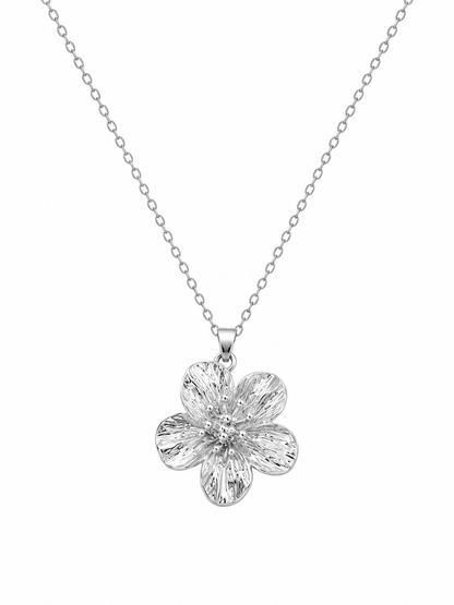 Goldene Damen Halskette mit Blumenanhänger – Floraler Schmuck
