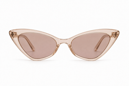 Damen Cat-Eye Sonnenbrille Transparent Braun – Elegantes Retro-Design