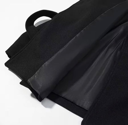 Damen Wickeljacke mit Bindegürtel – Schwarz