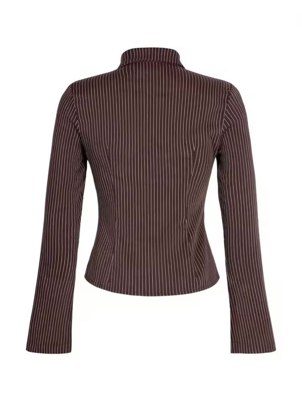 Damen Streifenhemd mit V-Ausschnitt