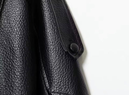 Moderne Oversize Bikerjacke für Damen – Schwarz & Coffee