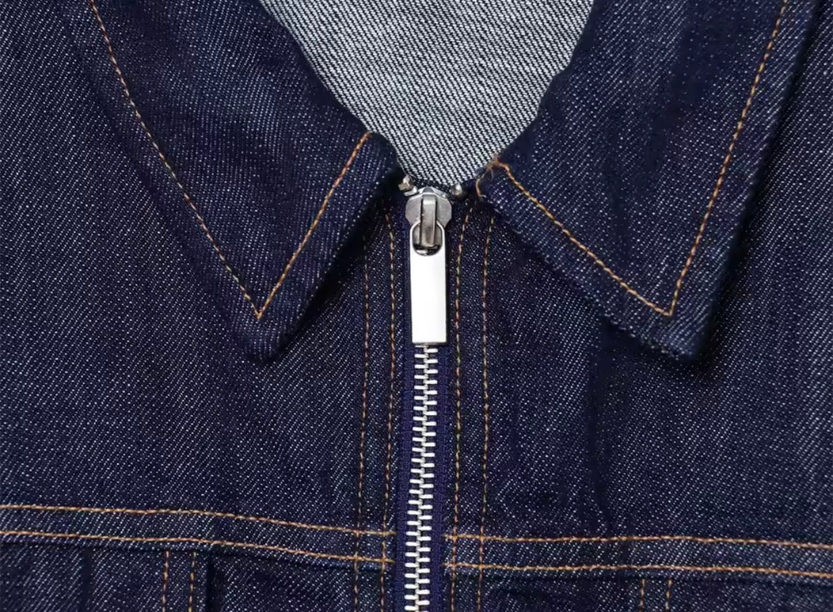 Denim-Zweiteiler mit Weste und Wide-Leg-Hose