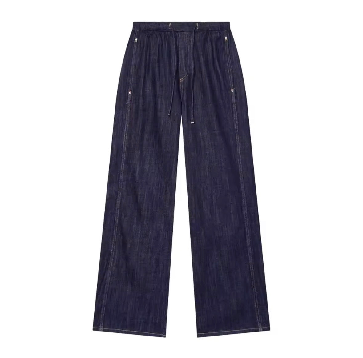 Denim-Zweiteiler mit Weste und Wide-Leg-Hose