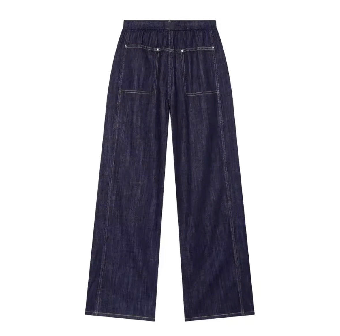 Denim-Zweiteiler mit Weste und Wide-Leg-Hose