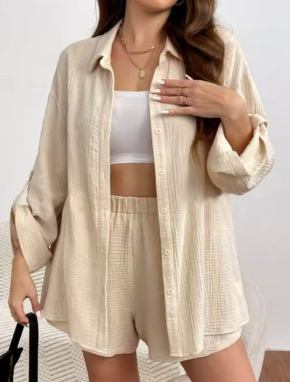 Musselin Set in Beige – Oversized Look