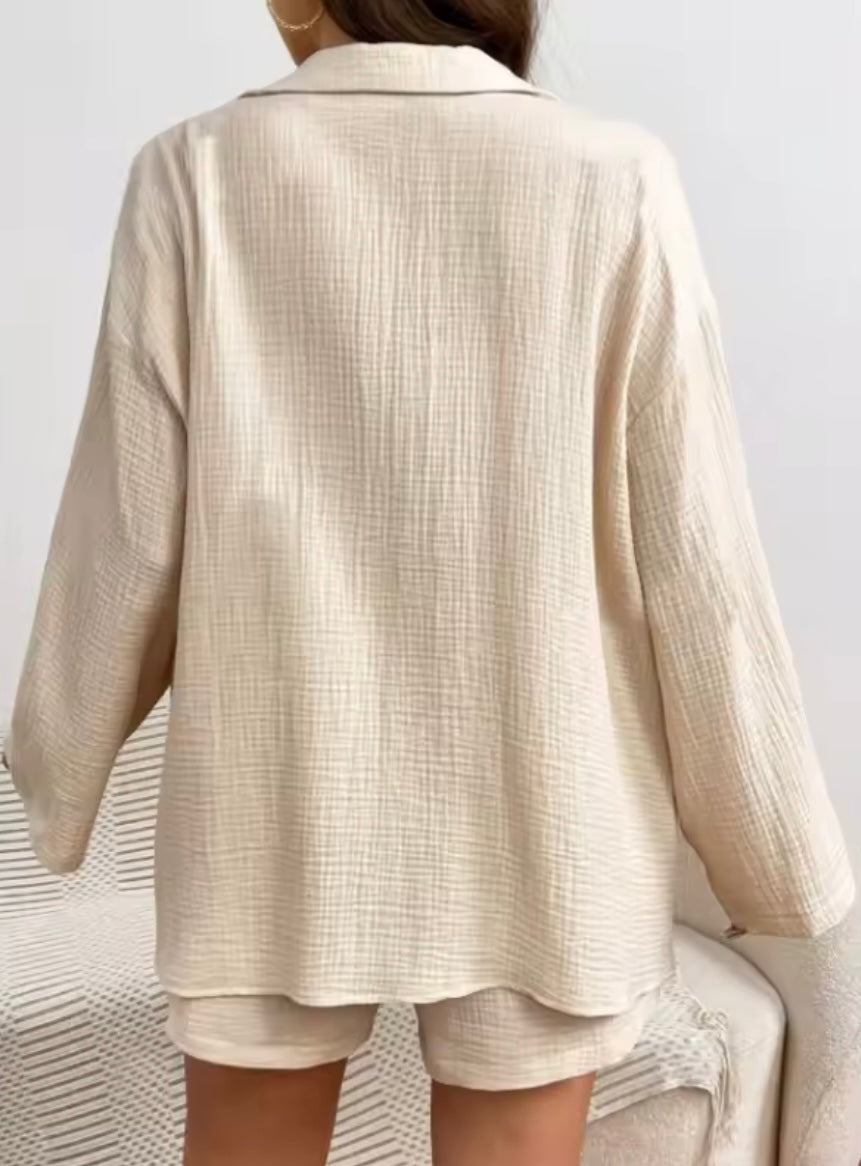 Musselin Set in Beige – Oversized Look