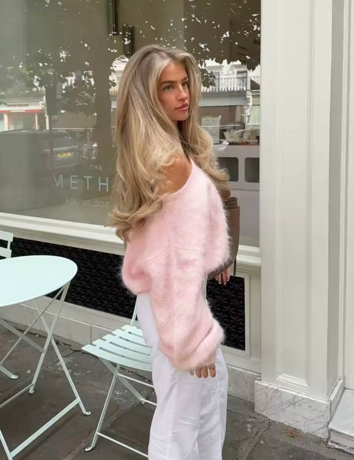 Offshoulder Pullover Rosa