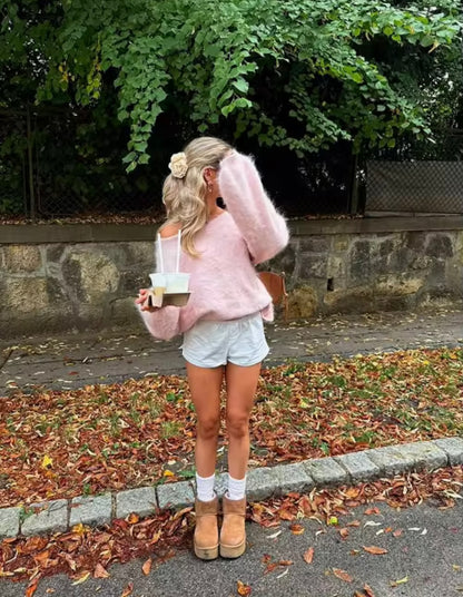 Offshoulder Pullover Rosa