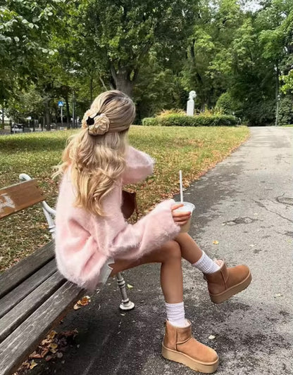 Offshoulder Pullover Rosa