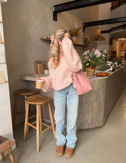 Offshoulder Pullover Rosa