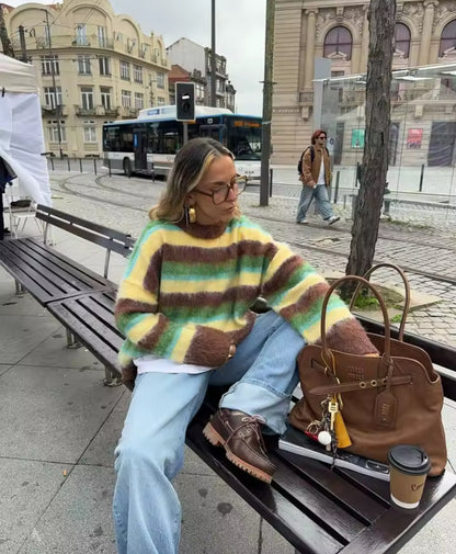 Color Stripe Pullover