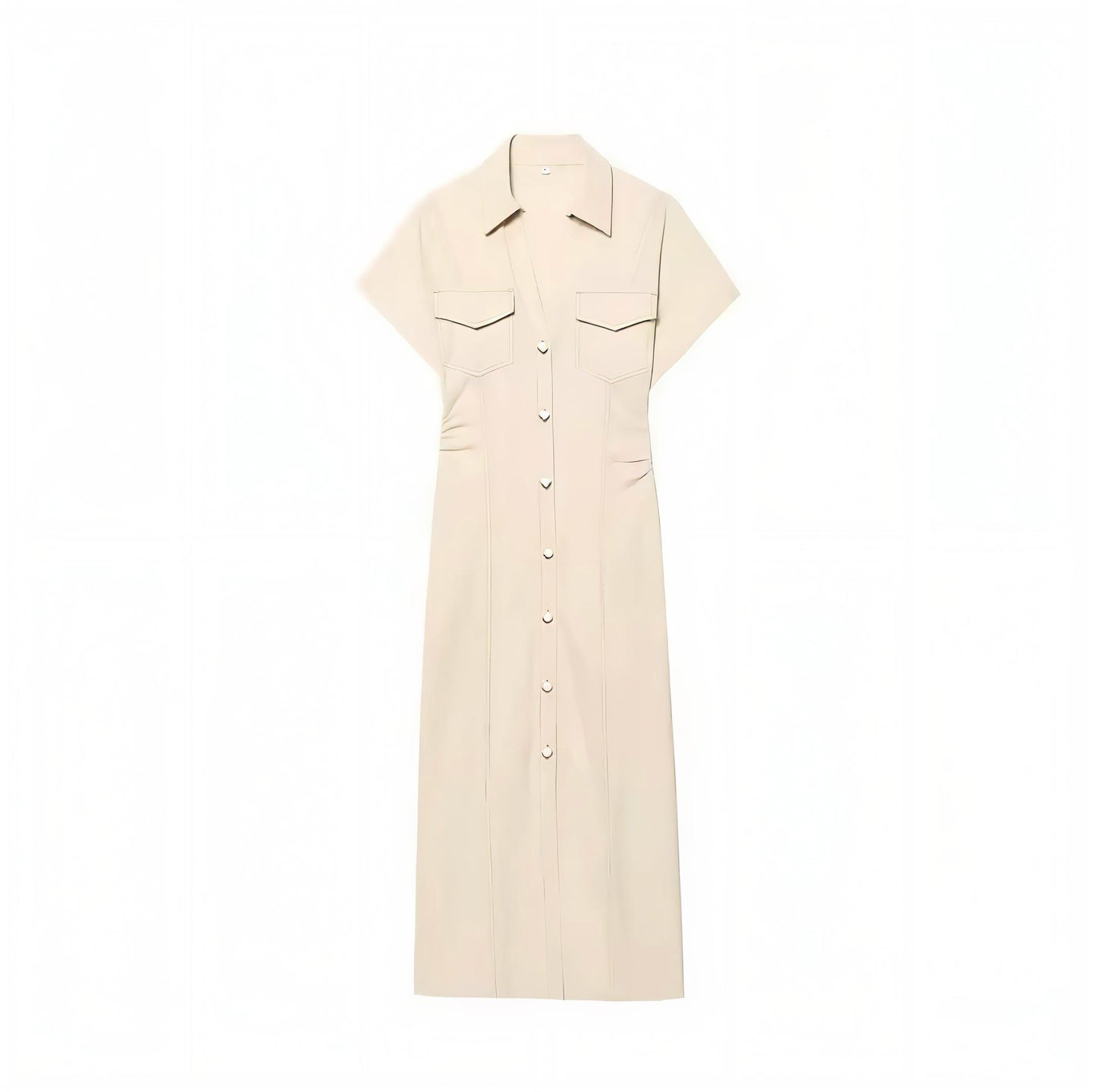 Elegantes Hemdblusenkleid mit Druckknopfleiste und Utility-Taschen