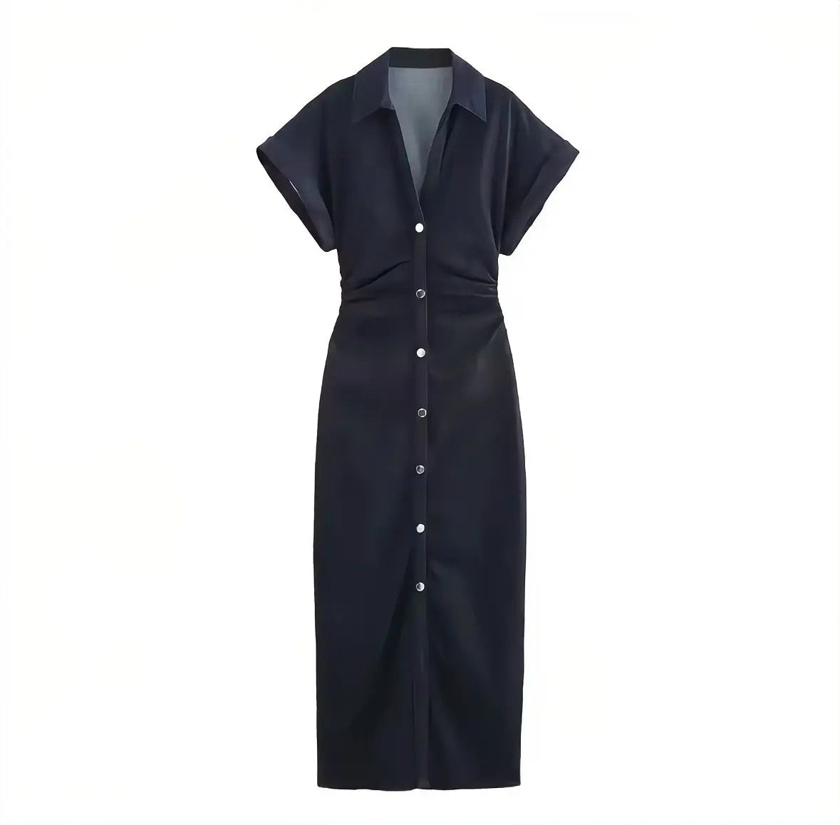 Elegantes Hemdblusenkleid mit Druckknopfleiste und Utility-Taschen