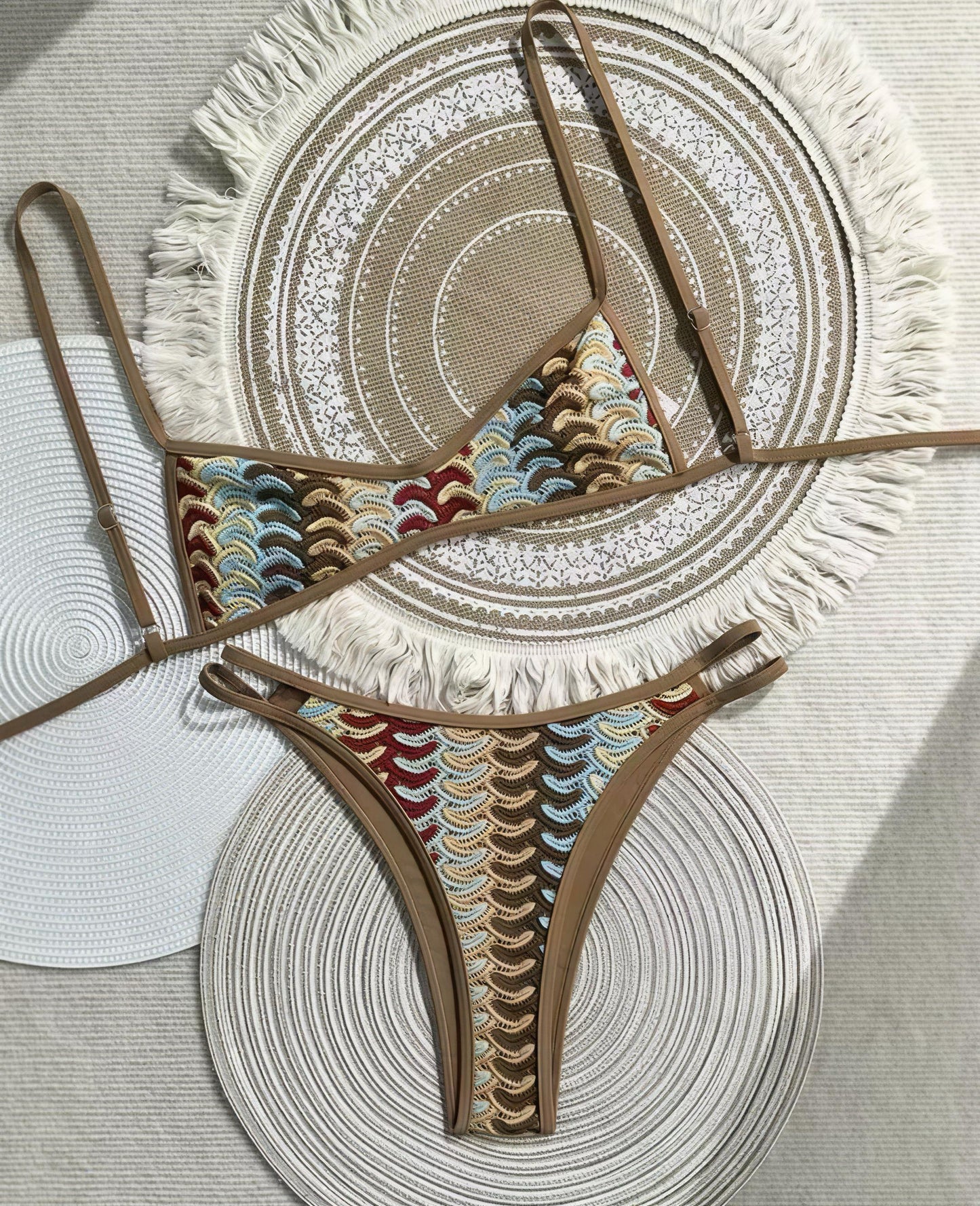 Boho Wave Bikini Set – Handgehäkelter Look